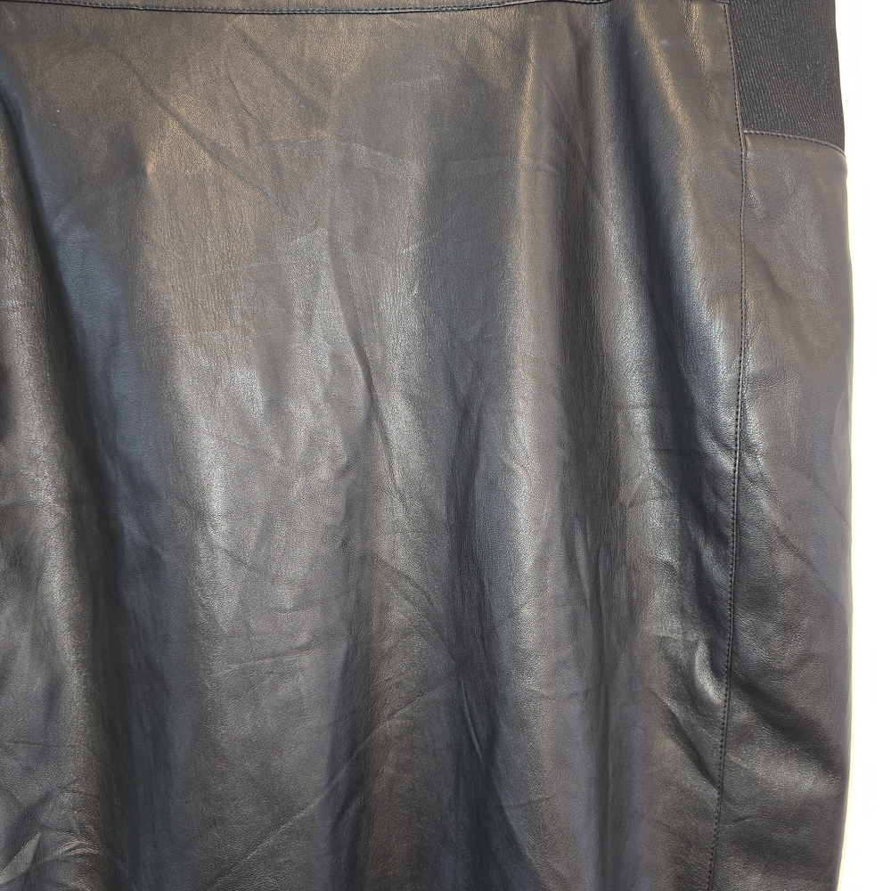 Vero Moda Black Leather Pencil Skirt Size 20w Nwt - Picture 3 of 9